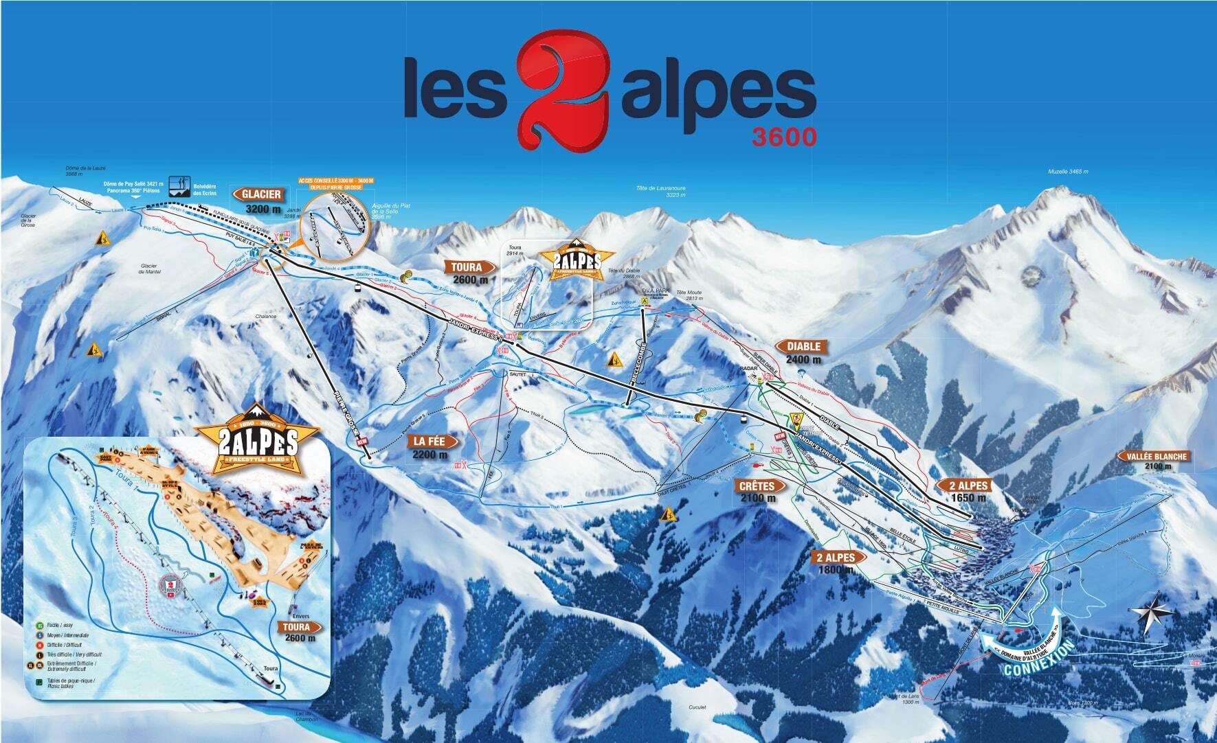 Les Deux Alpes Piste / Trail Map