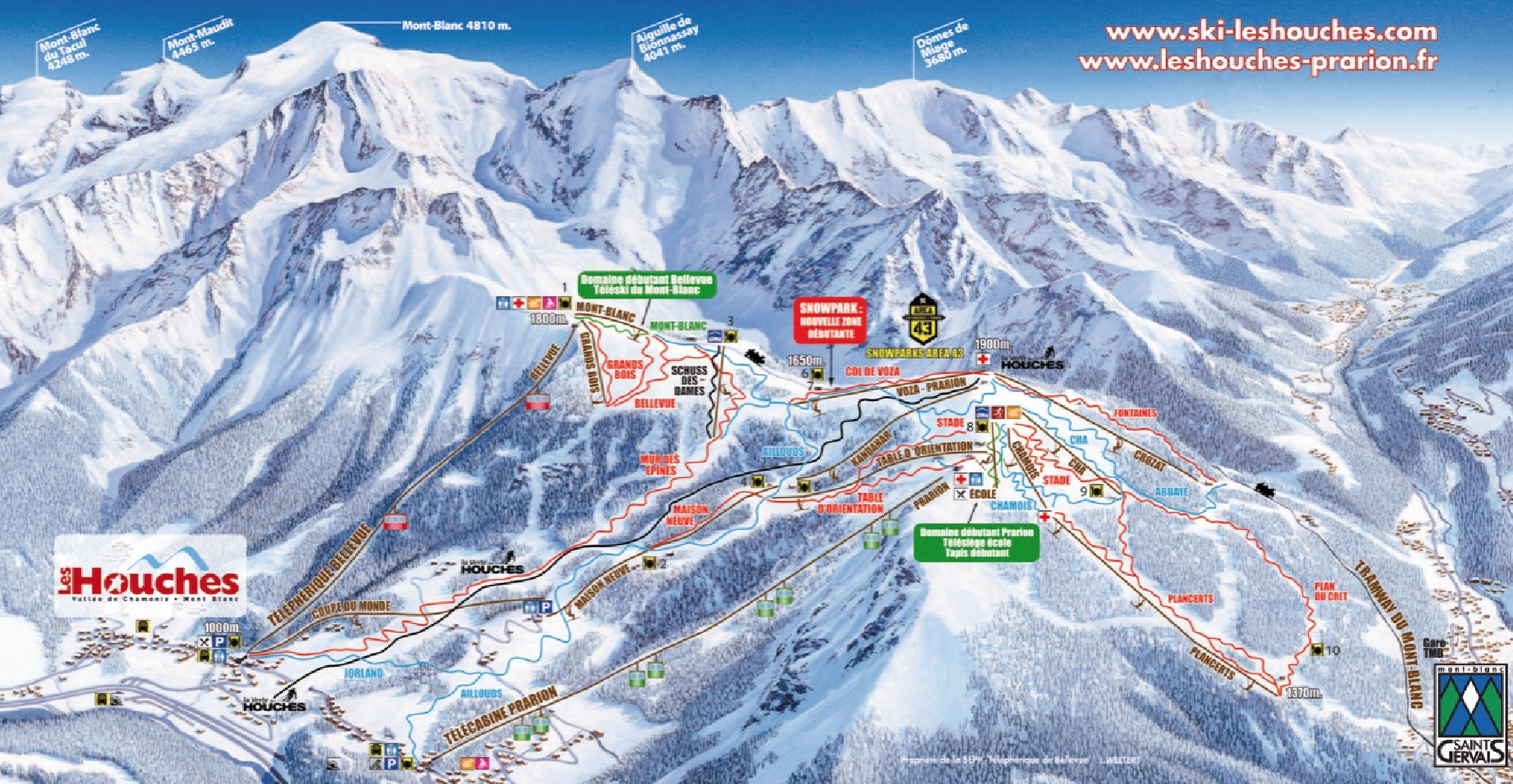 Les Houches Piste / Trail Map