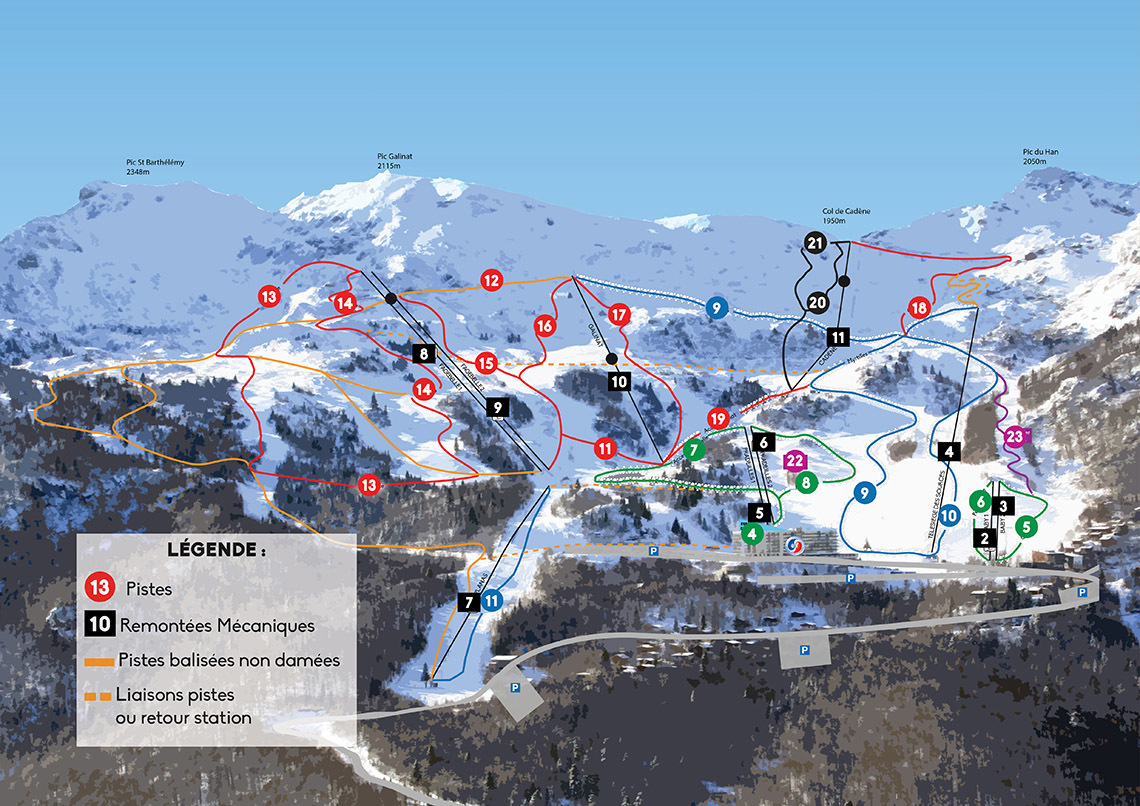 Les Monts D'olmes Piste / Trail Map