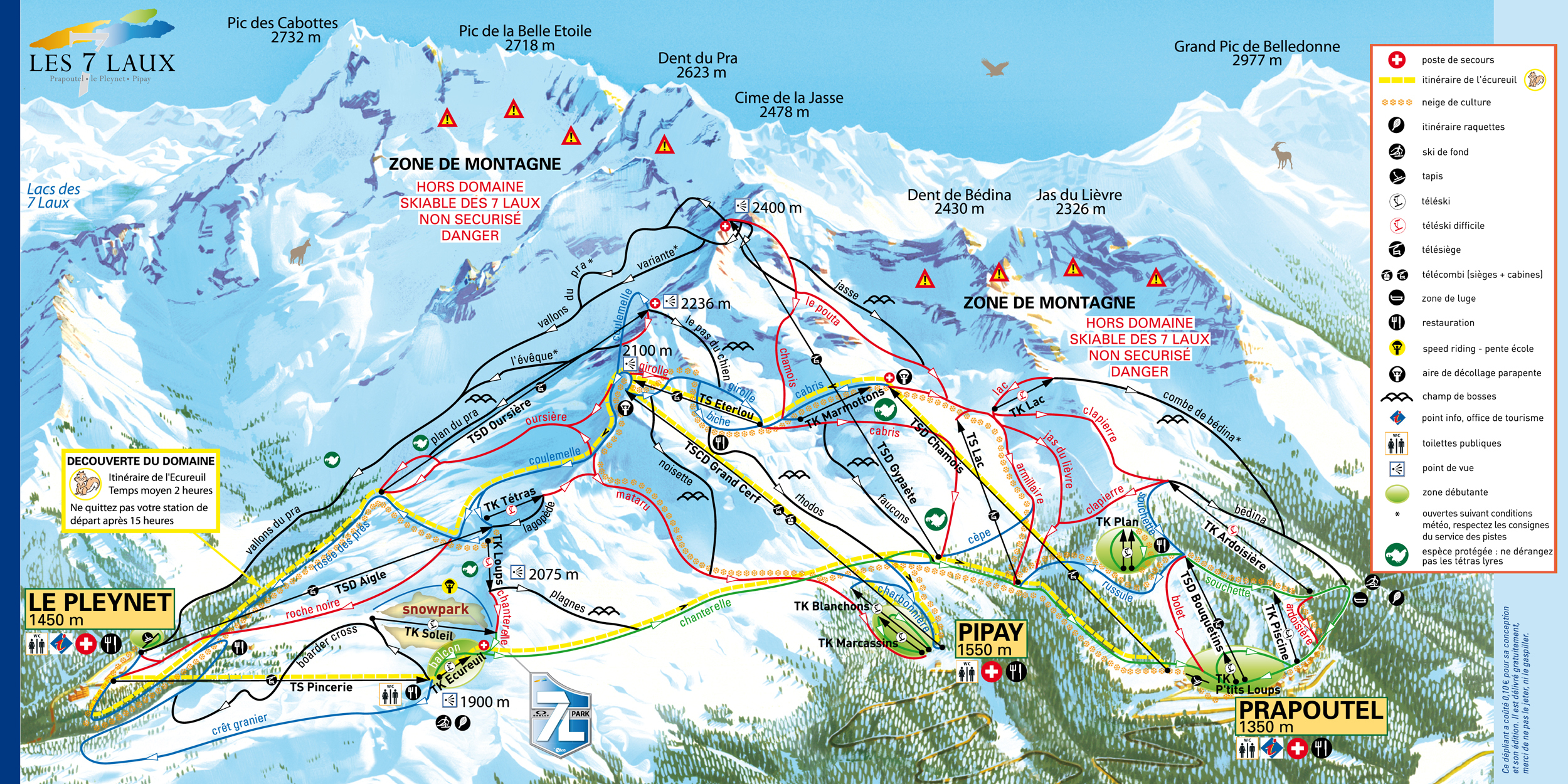 Les 7 Laux Piste / Trail Map