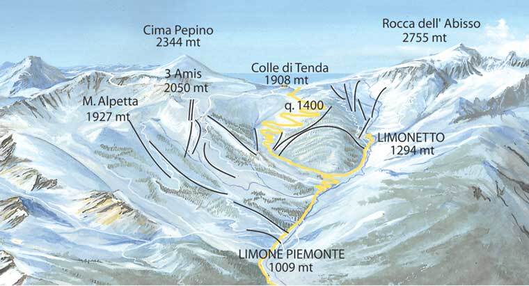 Limone Piemonte Piste / Trail Map