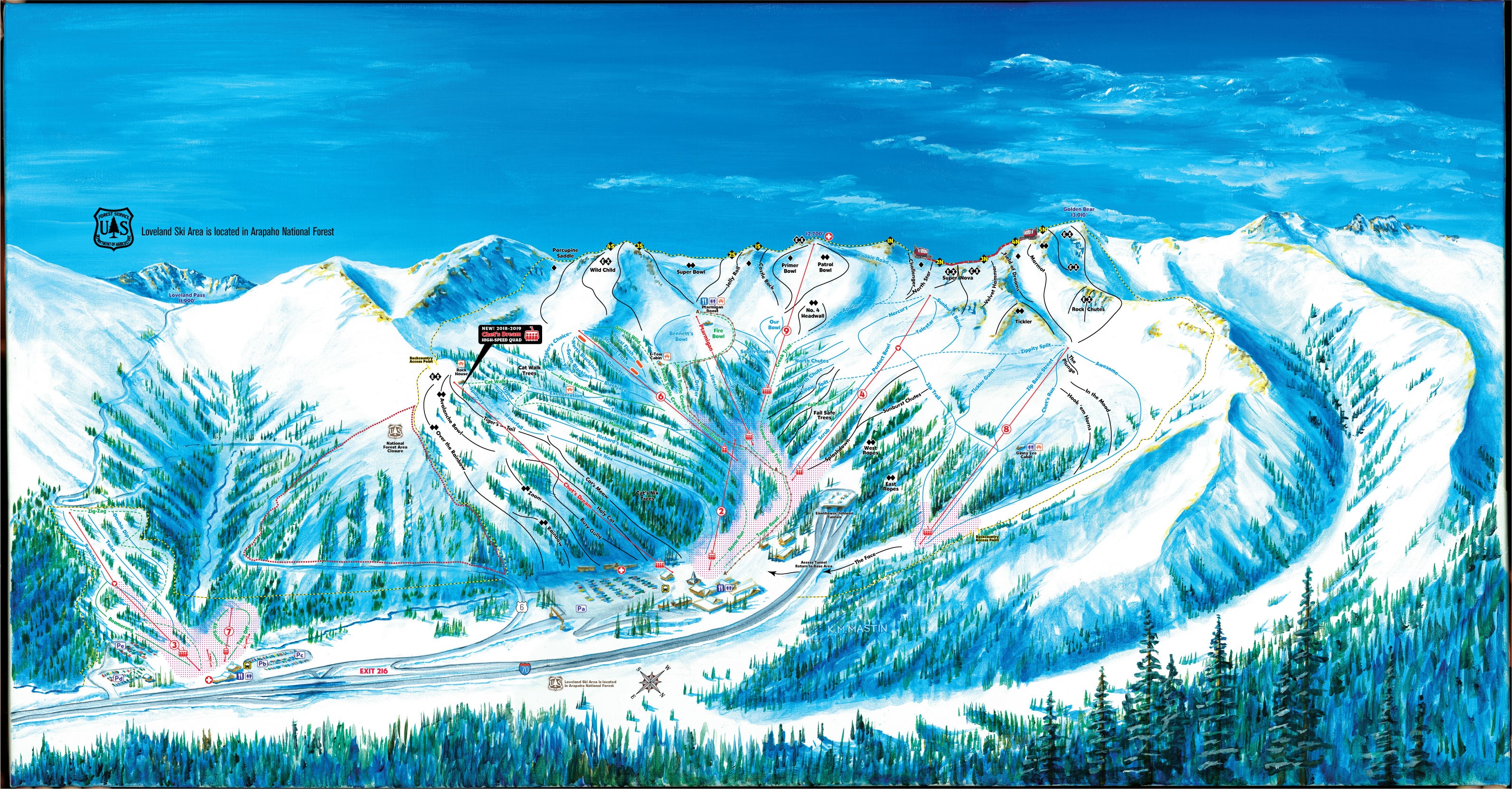 Loveland Piste / Trail Map