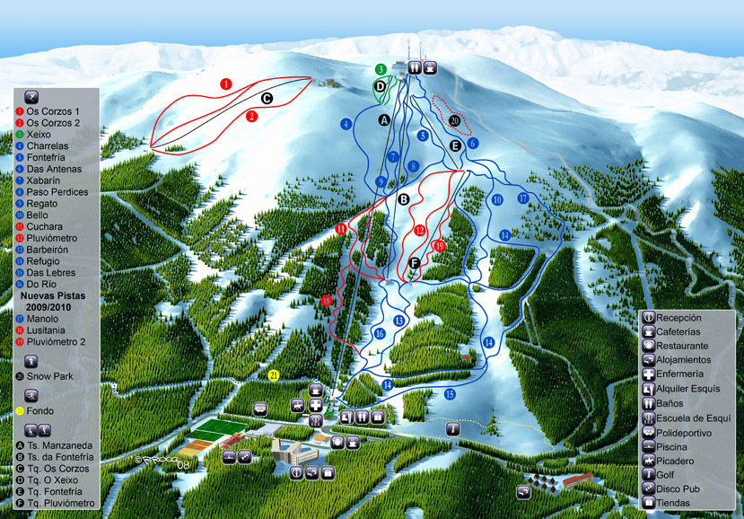 Manzaneda Piste / Trail Map