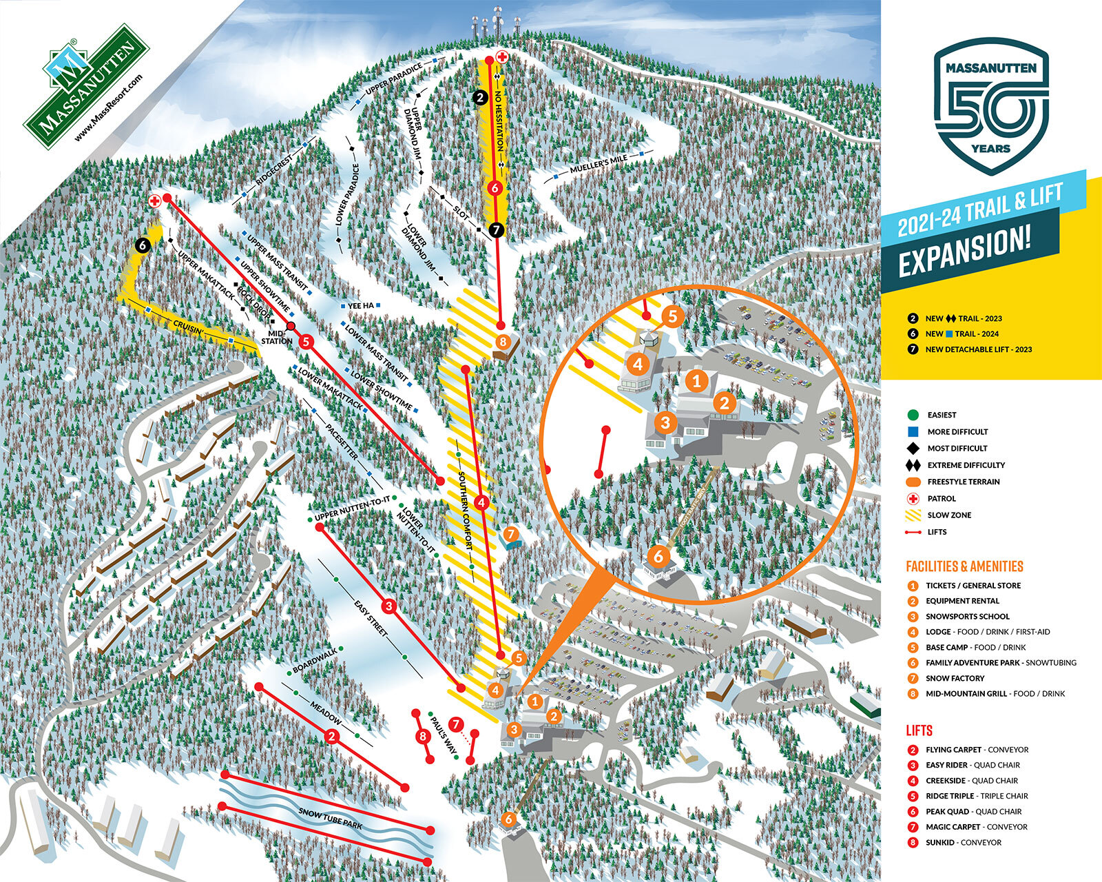 Massanutten Piste / Trail Map