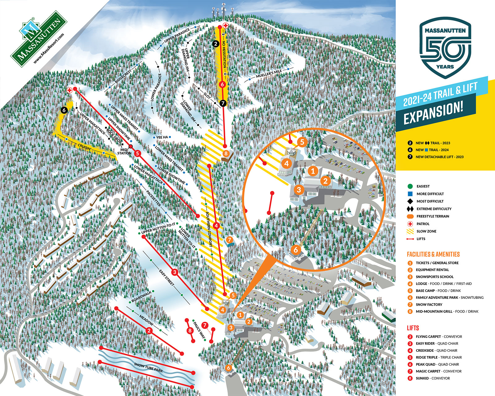 Massanutten Piste / Trail Map