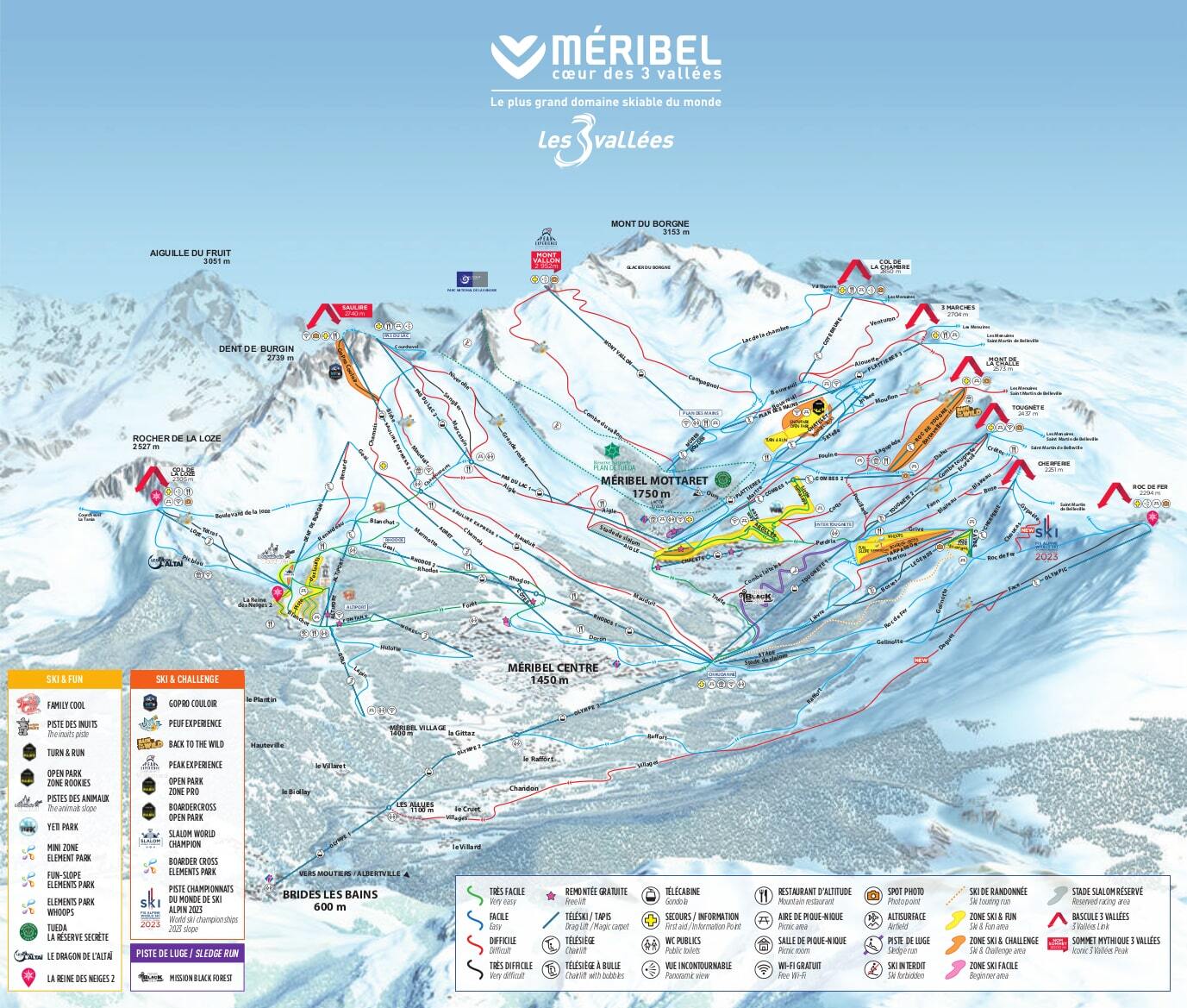 Méribel Piste / Trail Map