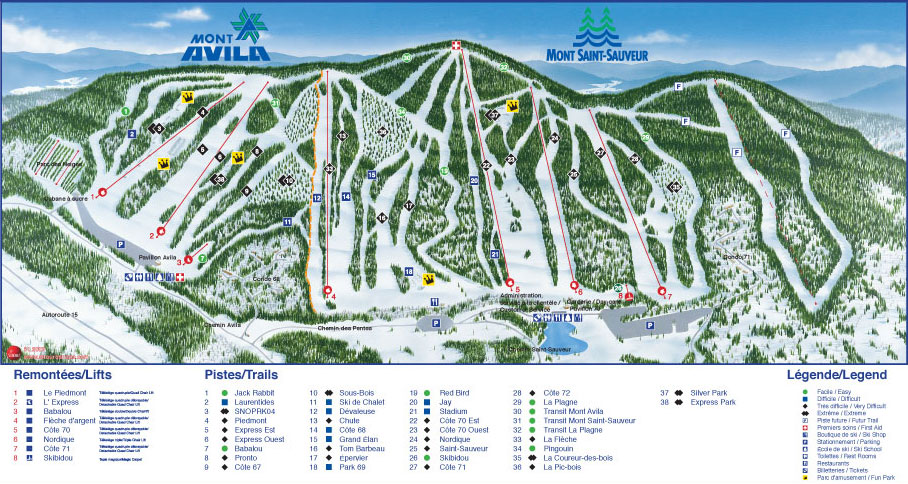 Mont Saint Sauveur Piste / Trail Map