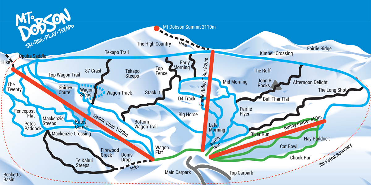 Mount Dobson Piste / Trail Map