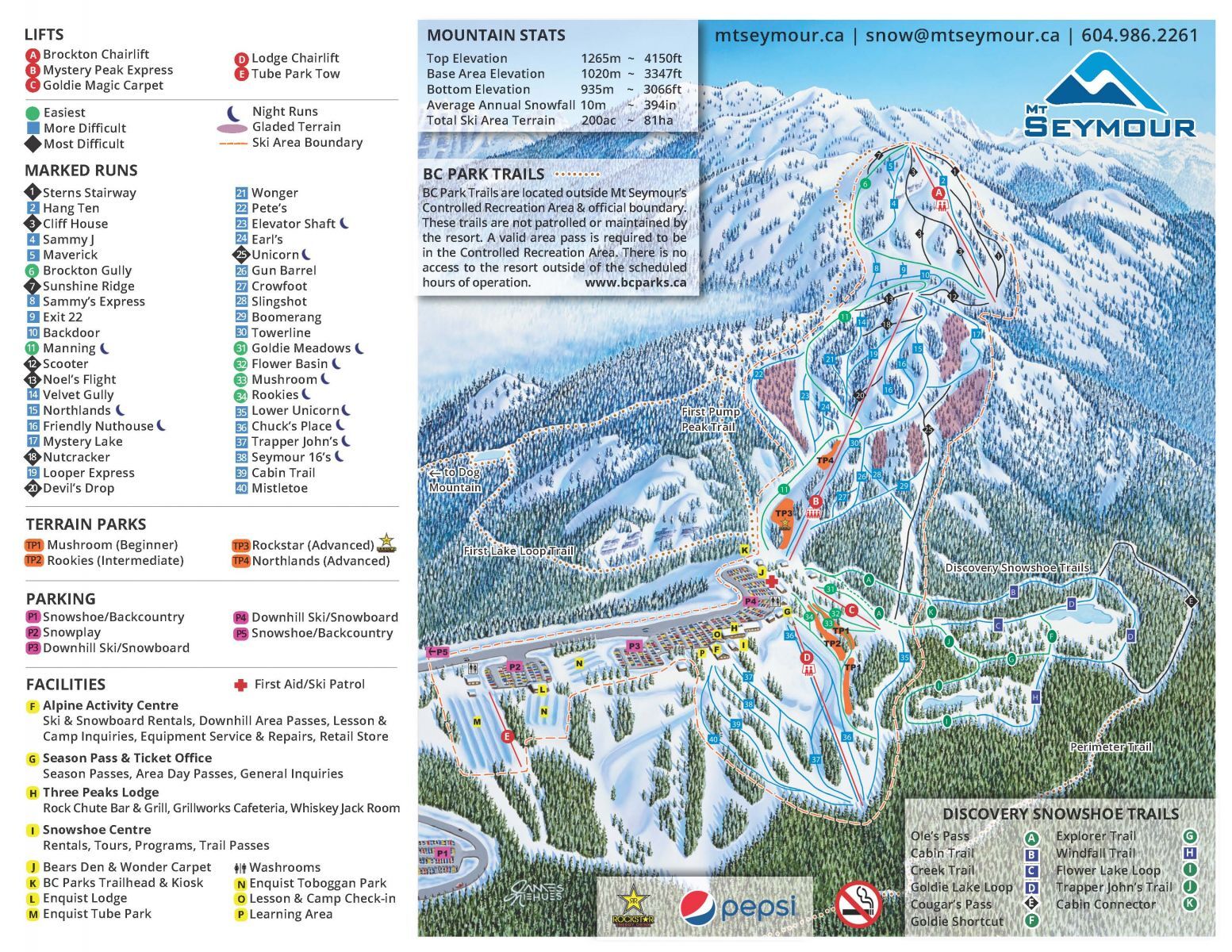 Mt Seymour Piste / Trail Map