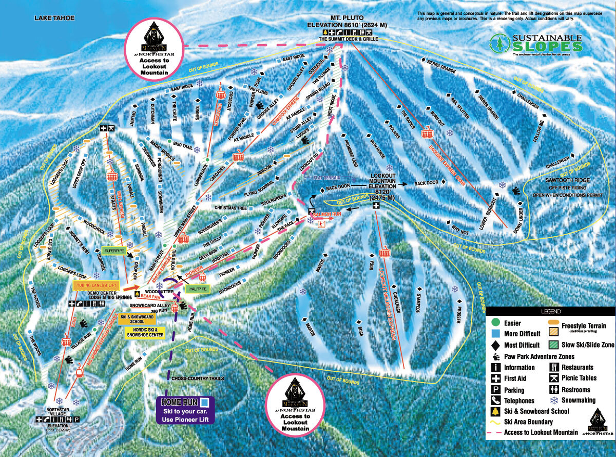 northstar ski resort map