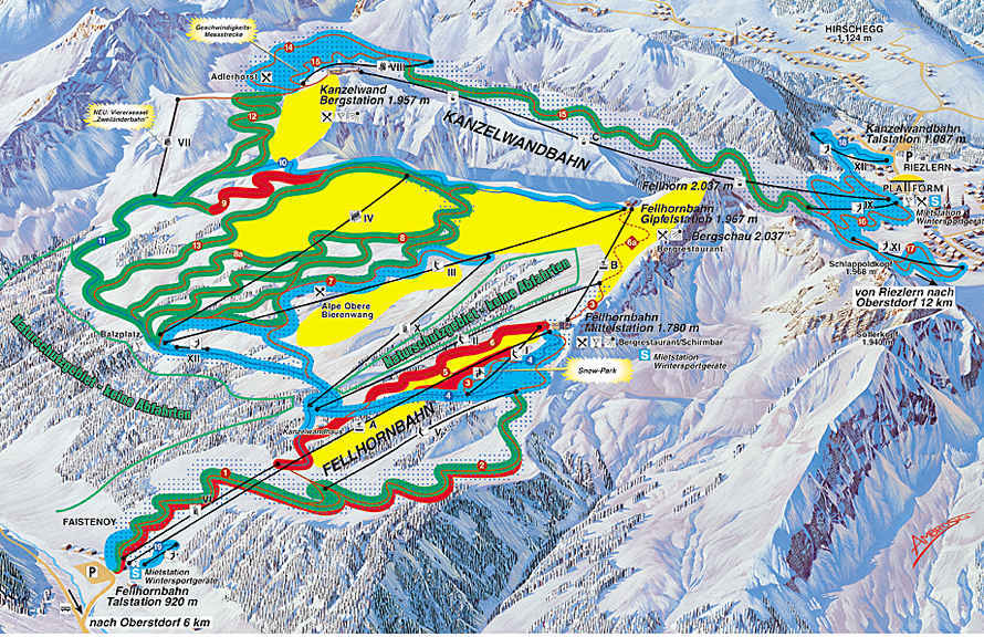 Oberstdorf-Fellhorn Ski Resort Guide, Location Map & Oberstdorf