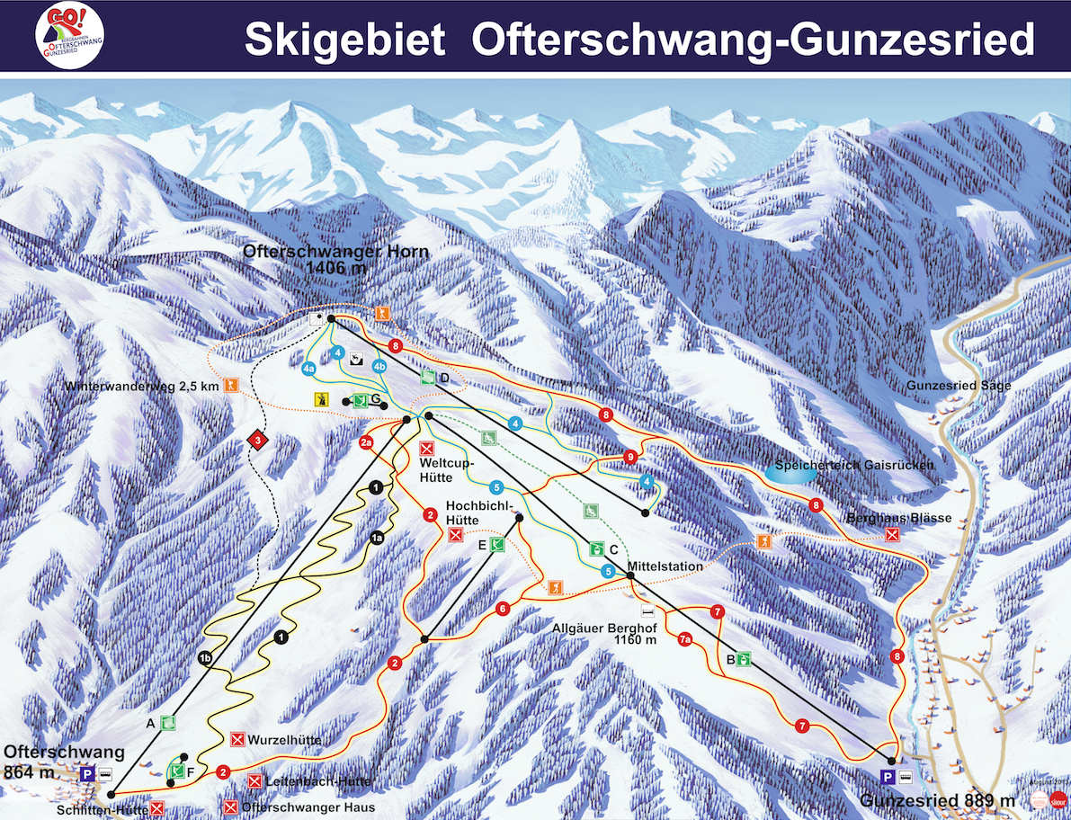 Ofterschwang Gunzesried Piste Map Trail Map