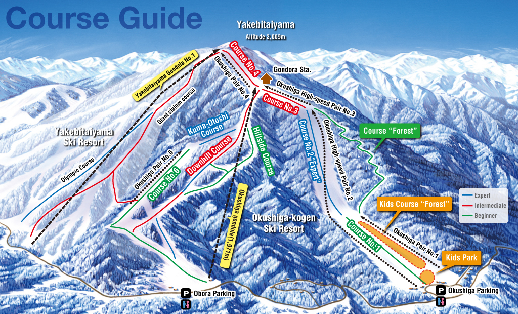 Shiga Kogen-Okushiga Kogen Piste / Trail Map