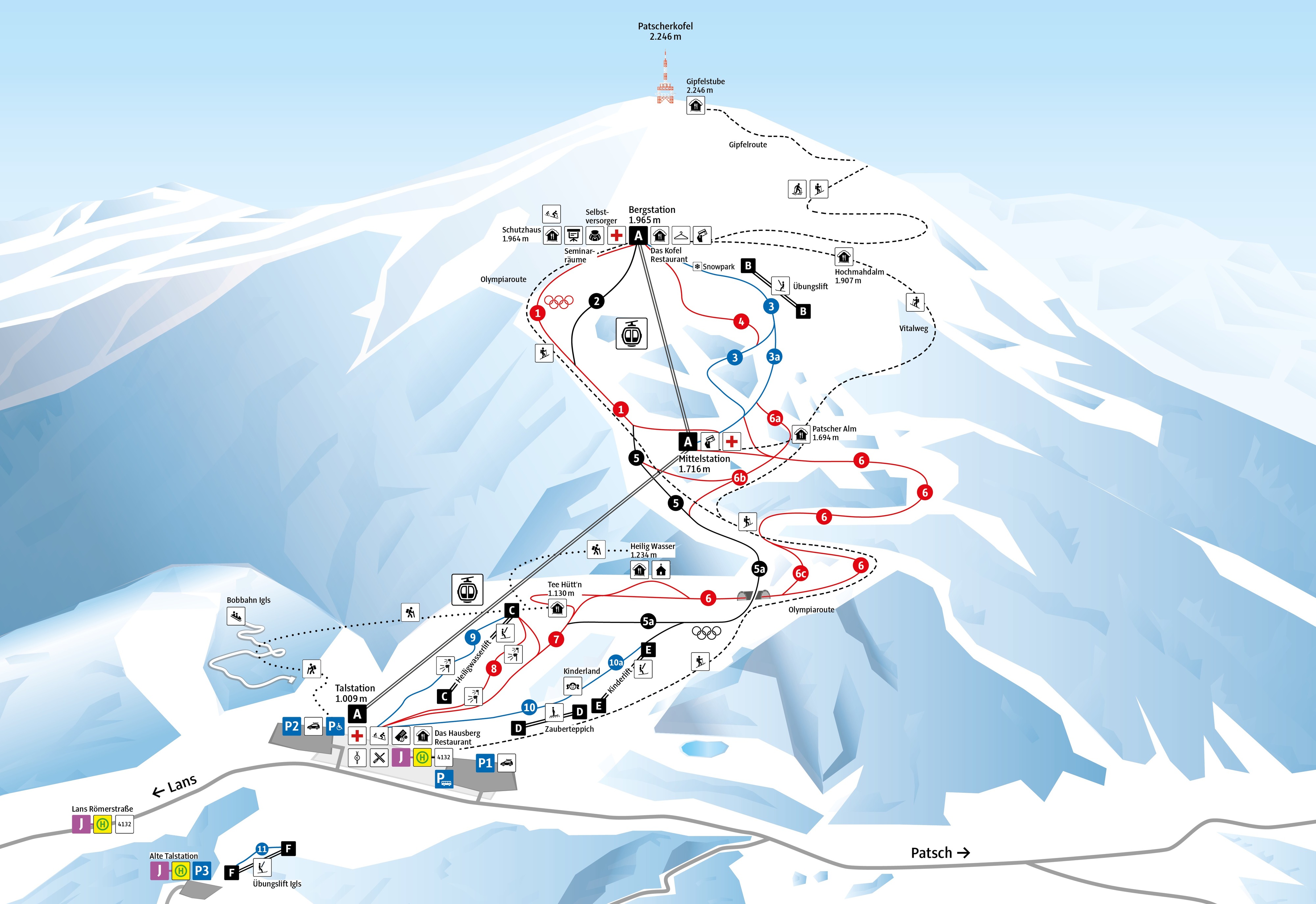Patscherkofel Piste / Trail Map