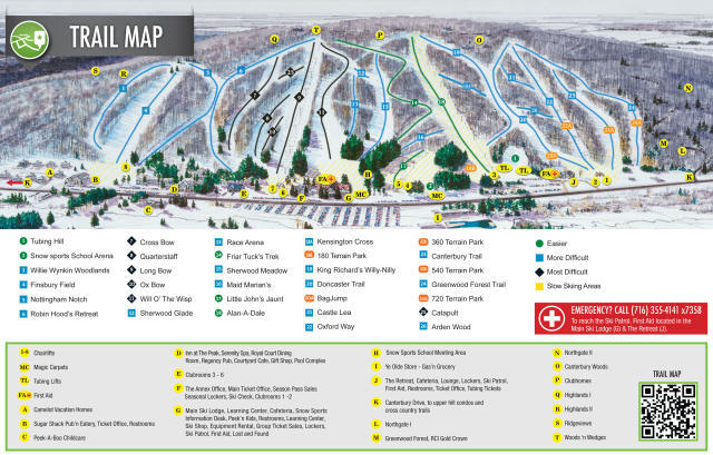 Peek'n Peak Resort Piste / Trail Map