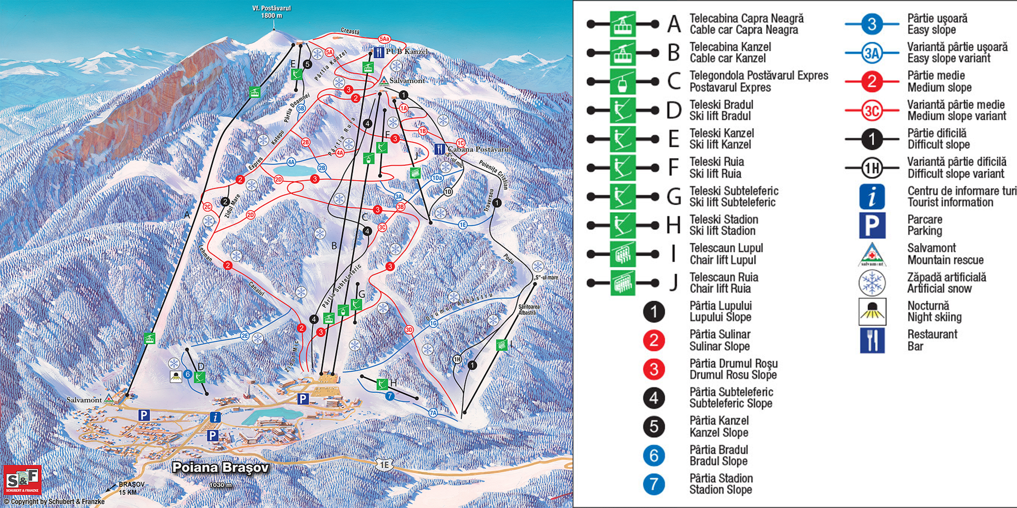 Poiana Brasov Piste / Trail Map