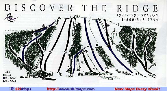 Powder Ridge Ski Area Piste Map / Trail Map