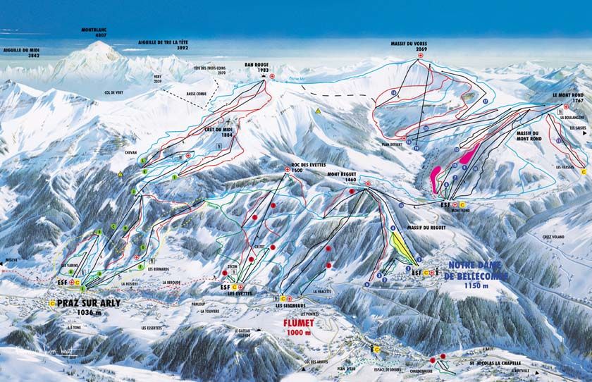 Praz Sur Arly Piste / Trail Map