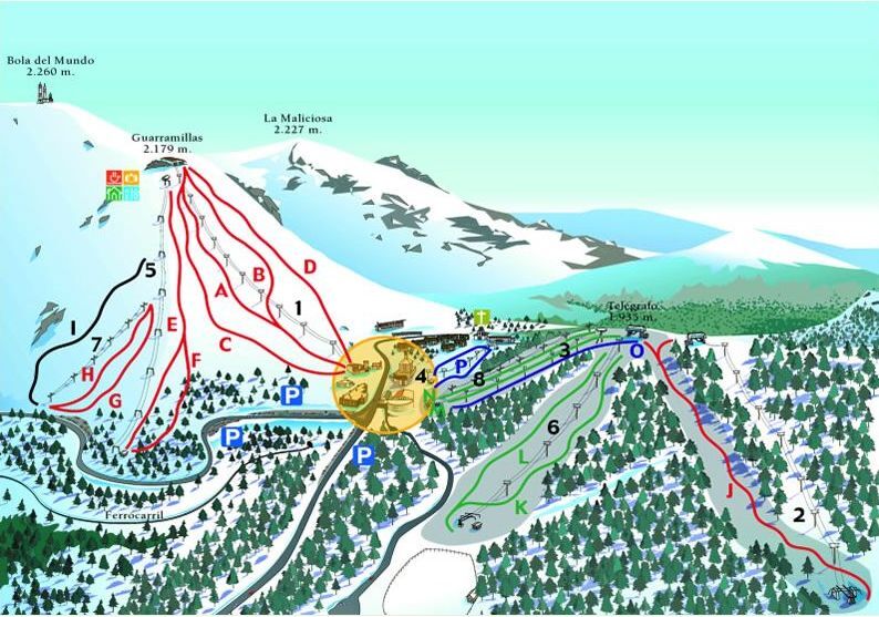 Puerto de Navacerrada Piste / Trail Map