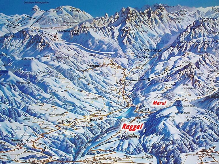 Raggal/Marul Piste / Trail Map