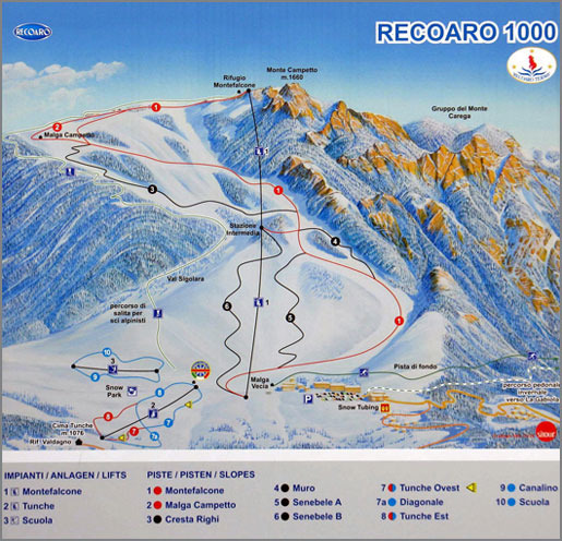 Recoaro Terme Piste / Trail Map