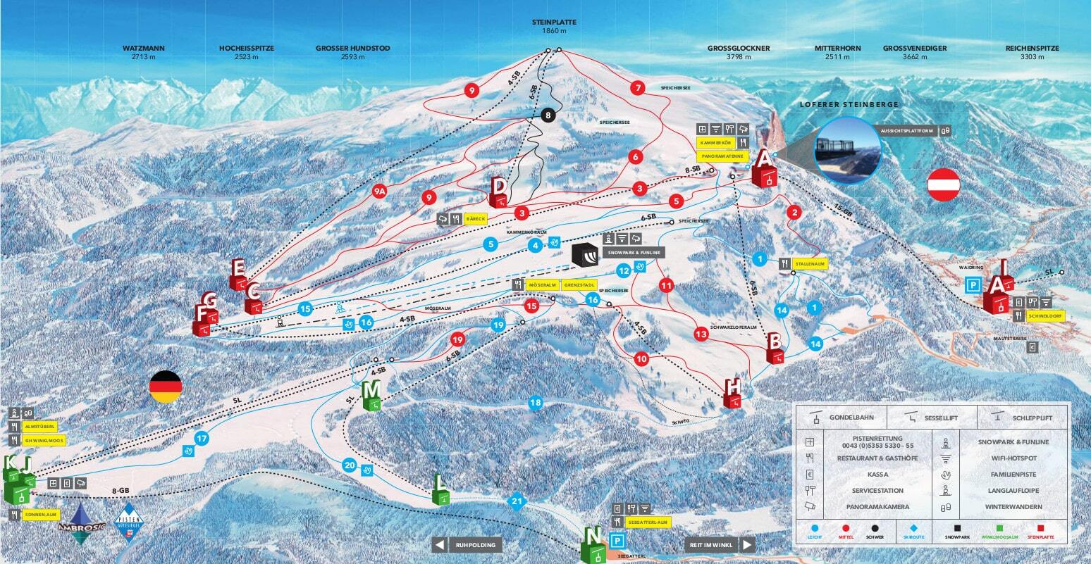 Reit im Winkl Piste Map / Trail Map