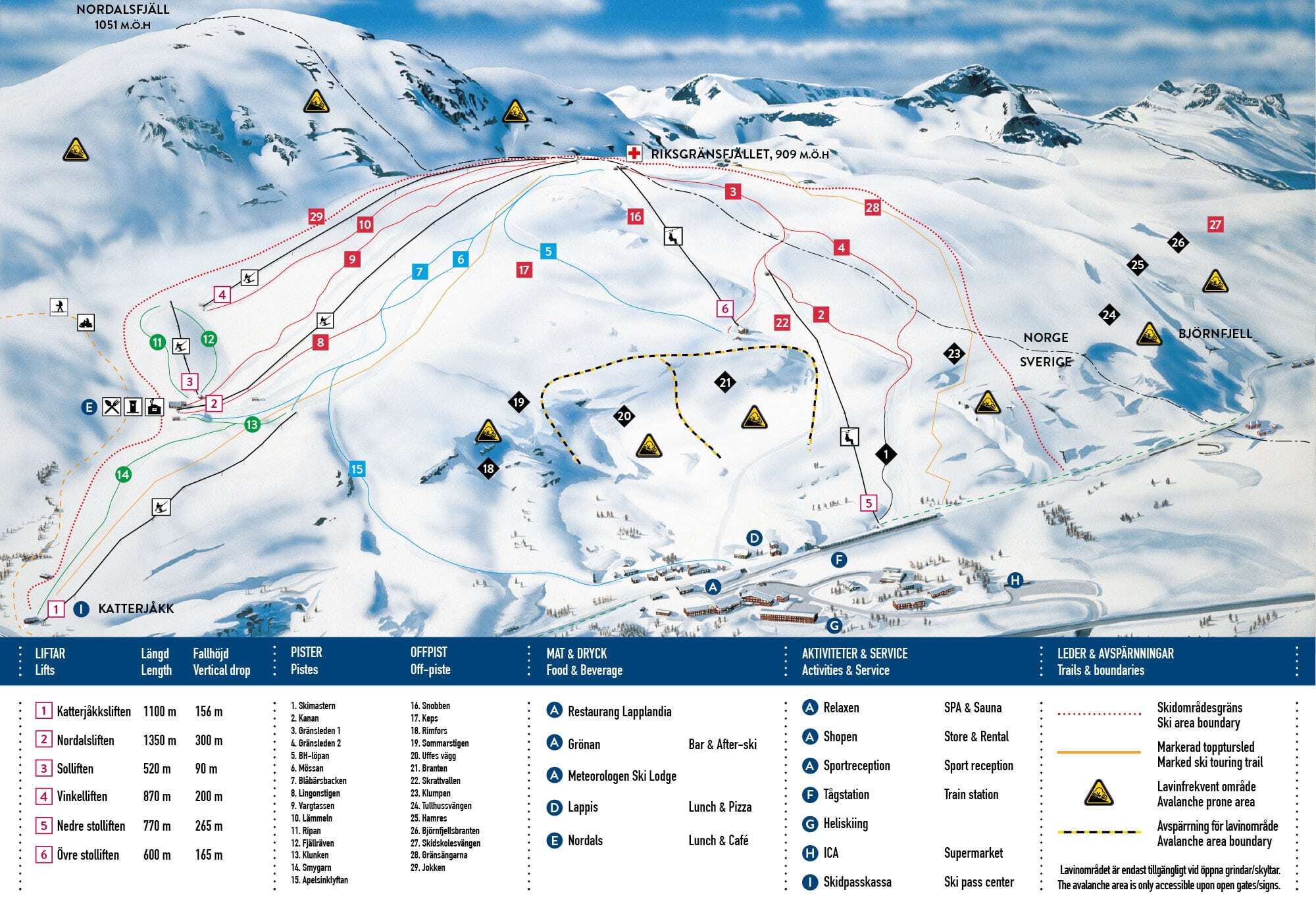 Riksgränsen Piste / Trail Map