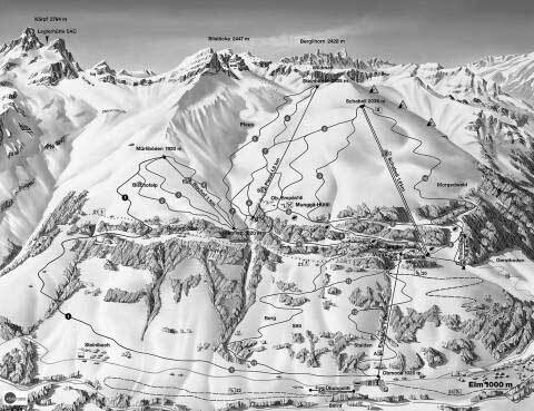 Rossberg Oberwil Piste / Trail Map