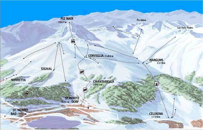 Samedan/Engadin Piste / Trail Map