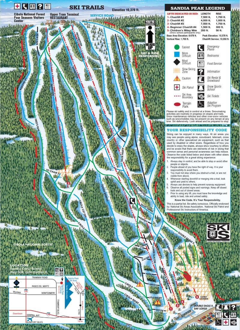 Sandia Peak Piste / Trail Map