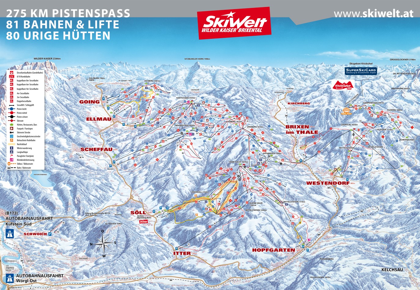 Scheffau Piste / Trail Map