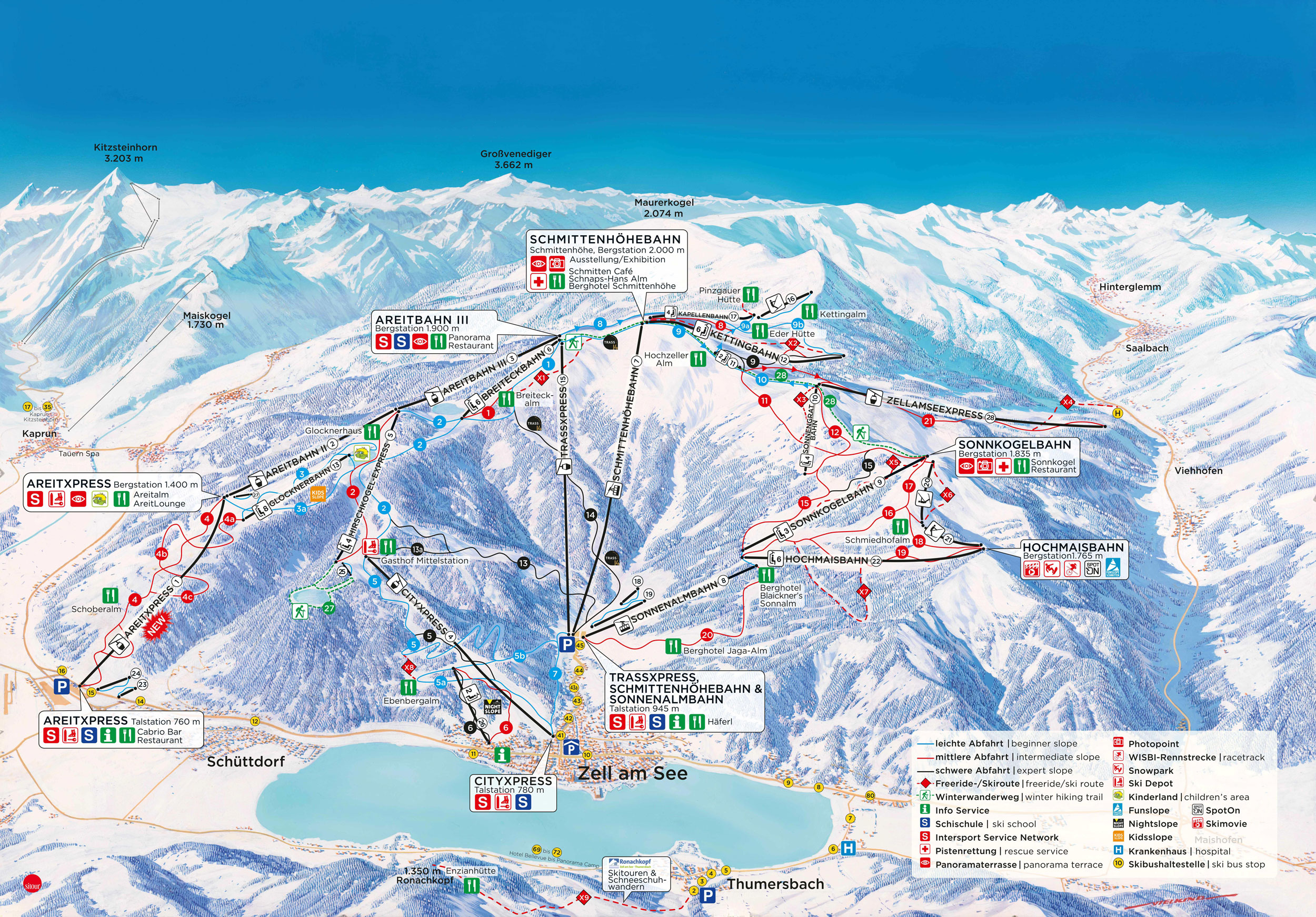 Schmittenhöhe Piste / Trail Map