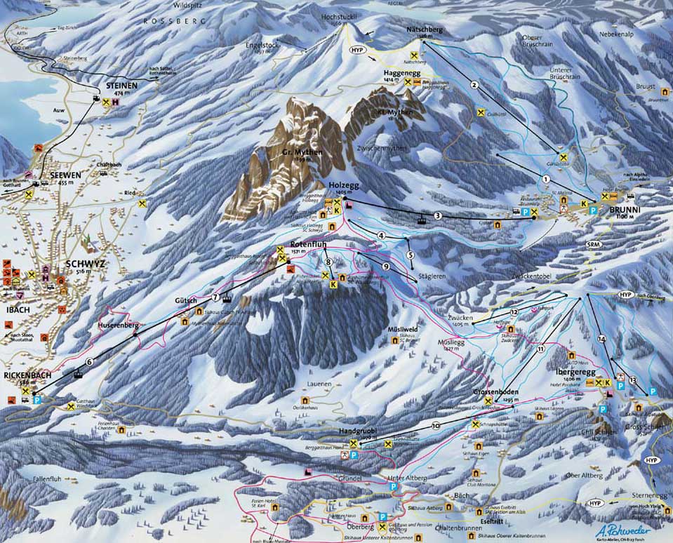 Schwägalp - Appenzellerland Piste / Trail Map