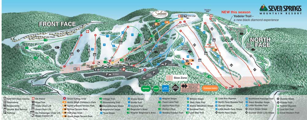 Seven Springs Mt Piste / Trail Map