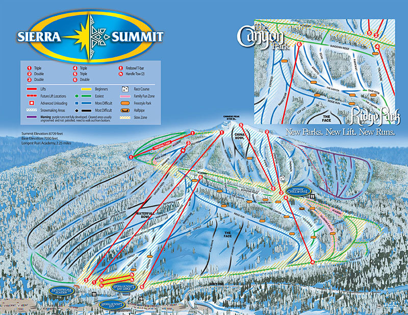 China Peak Mountain Resort Piste Map / Trail Map