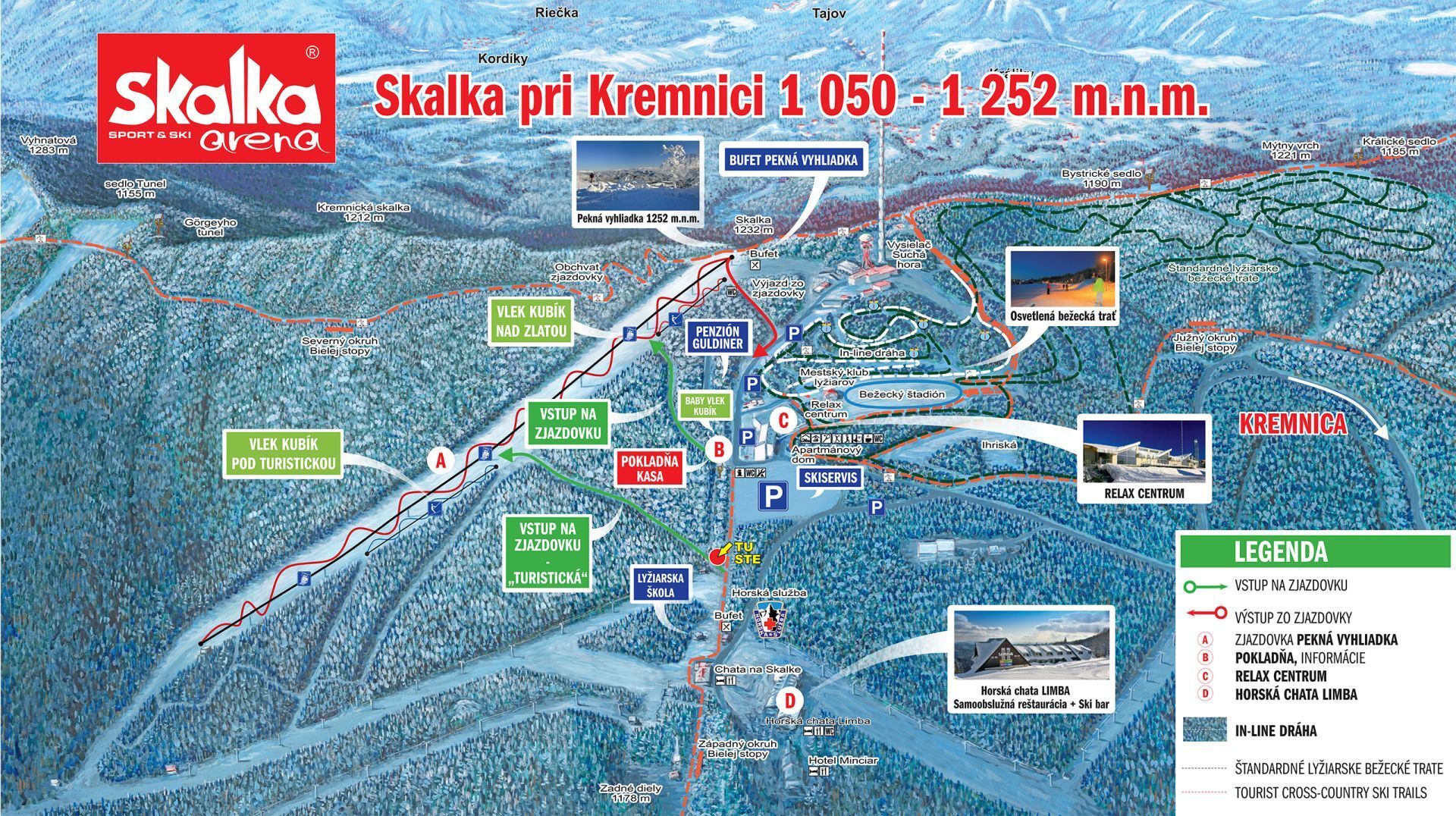 Skalka pri Kremnici Piste / Trail Map