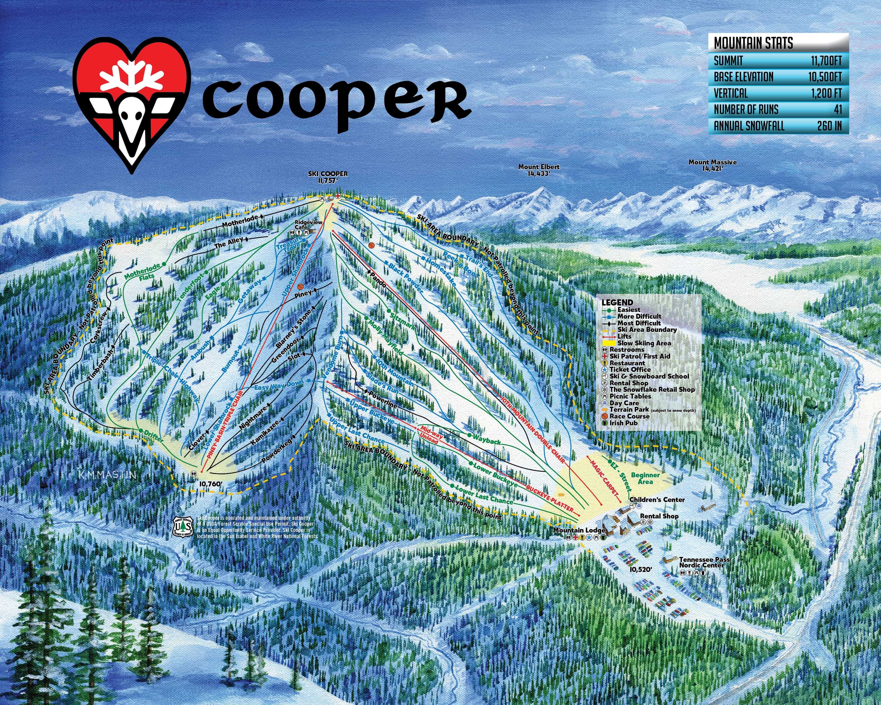 Ski Cooper Piste / Trail Map