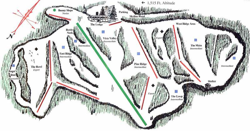 Skyline Ski Resort Piste / Trail Map