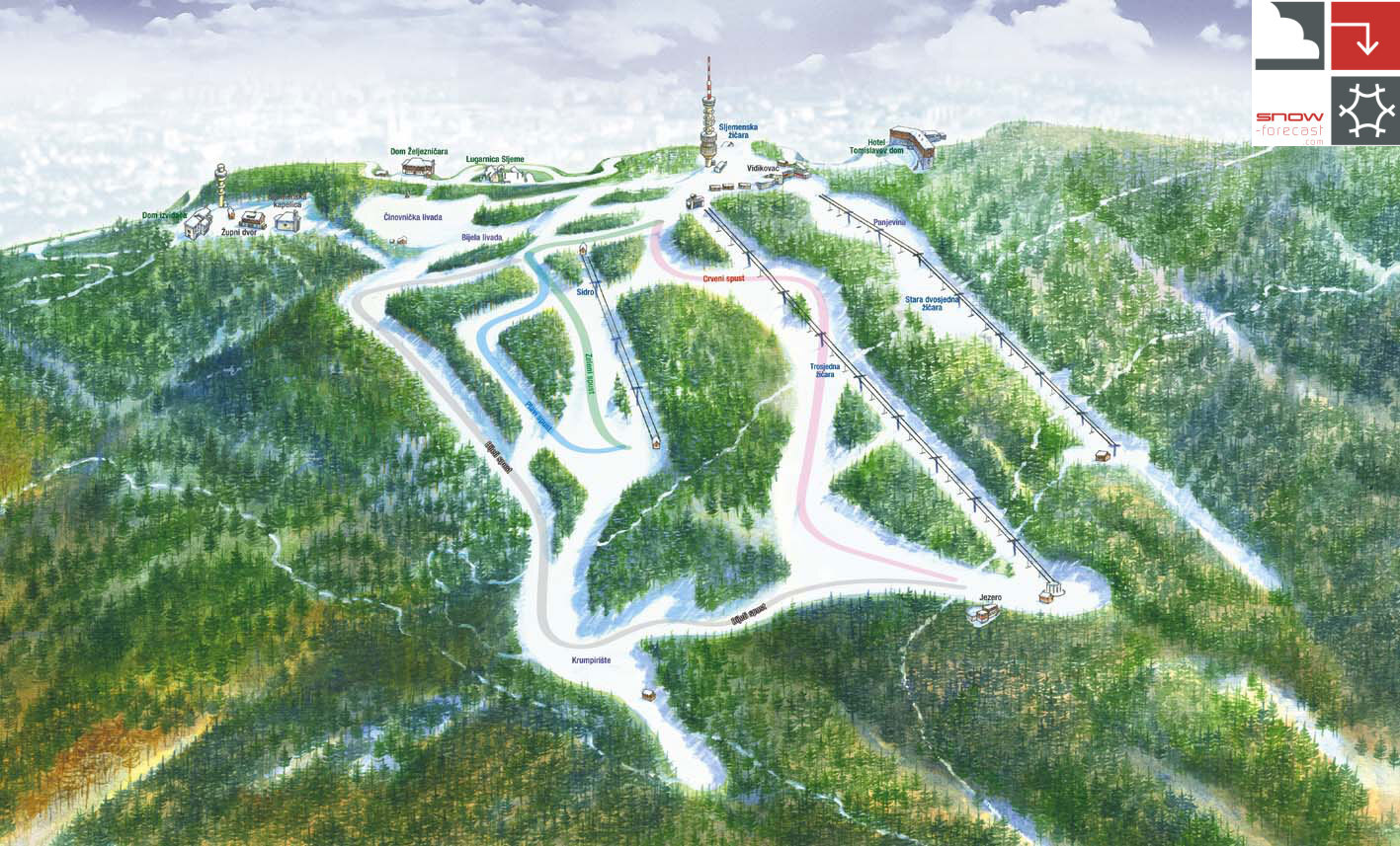 Sljeme Piste / Trail Map
