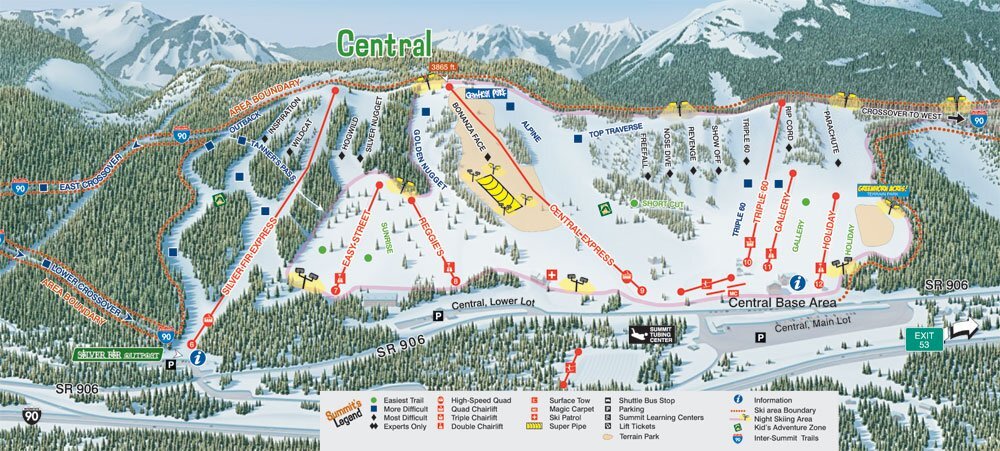 Summit At Snoqualmie Trail Map Summit At Snoqualmie Piste Map / Trail Map