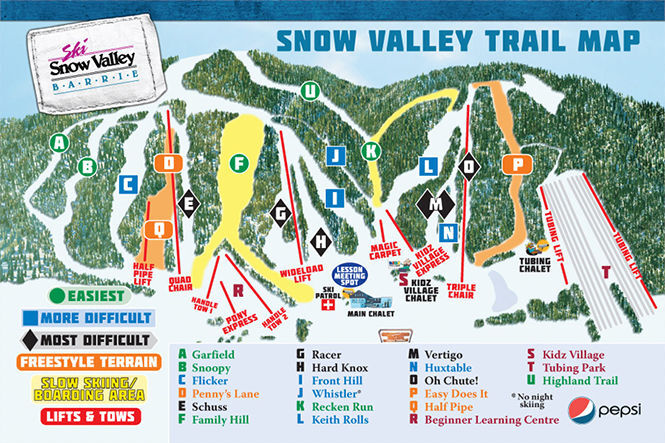 Snow Valley Piste / Trail Map