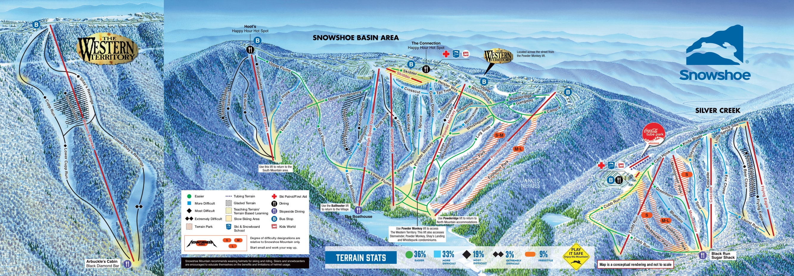 Snowshoe Mountain Resort Piste Map / Trail Map (high res.)