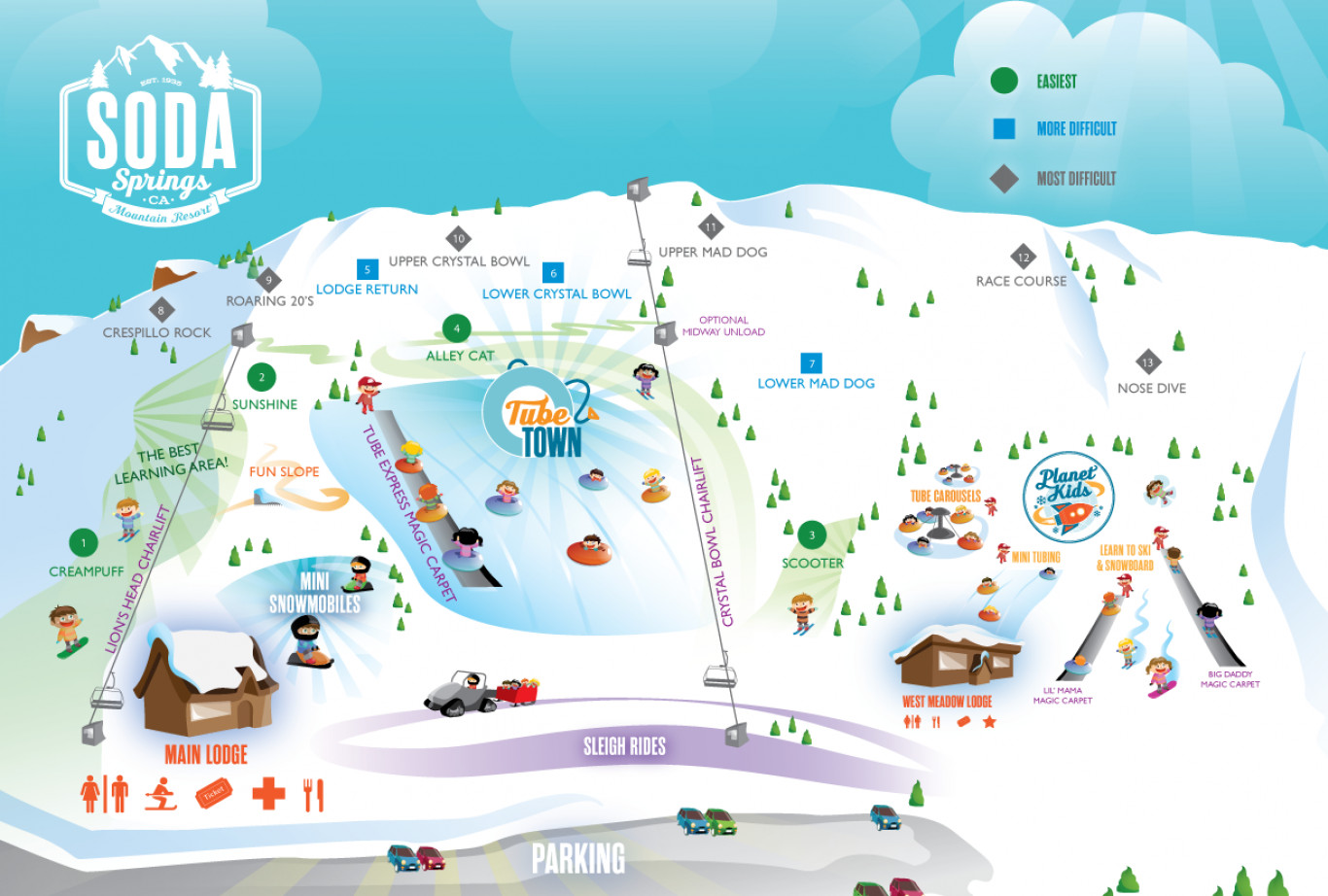 Soda Springs Piste / Trail Map