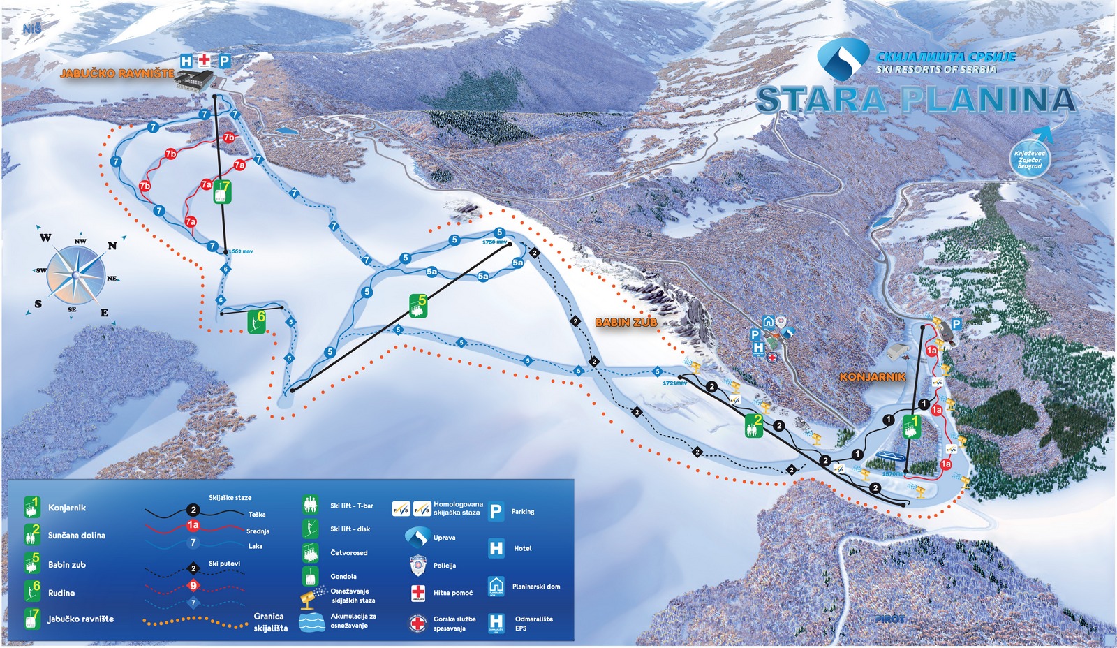 stara planina mapa Stara Planina/Babin Zub Piste Map / Trail Map (high res.) stara planina mapa