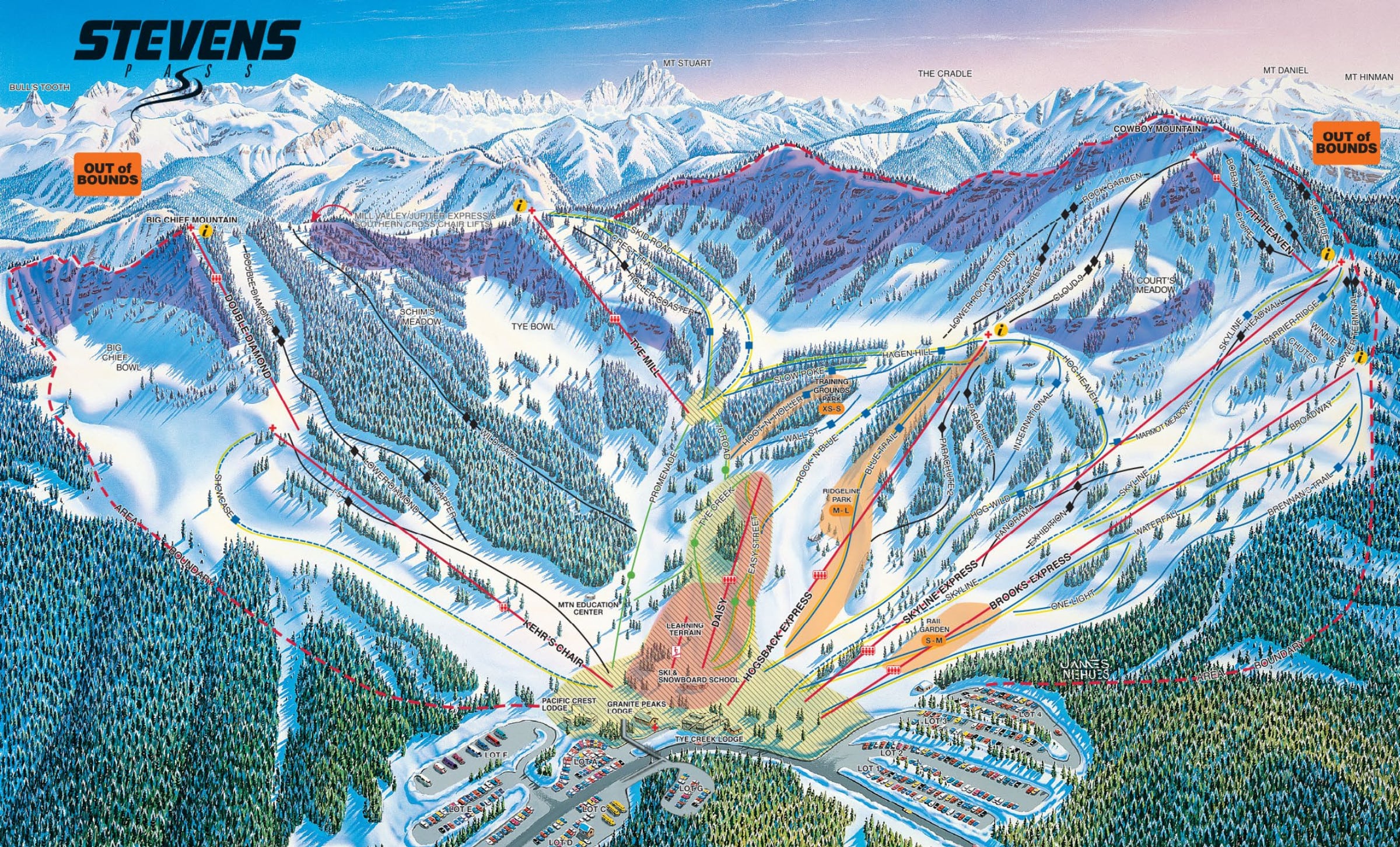 Stevens Pass Piste / Trail Map