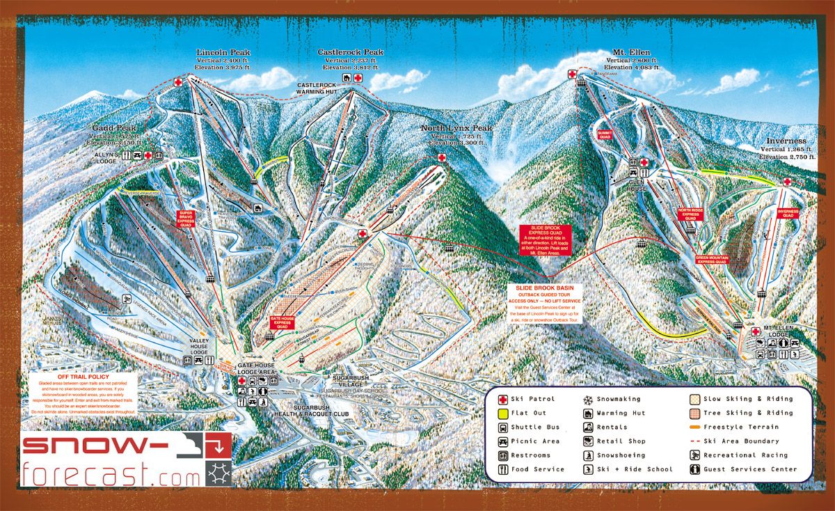 Sugarbush Piste / Trail Map