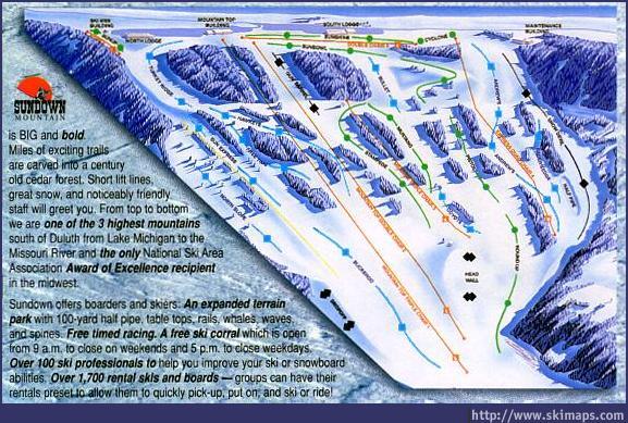 Ski Sundown Trail Map Sundown Mountain Piste Map / Trail Map