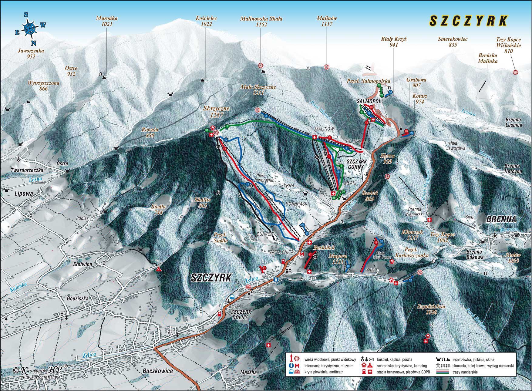 Szczyrk Ski Resort Guide, Location Map & Szczyrk ski holiday accommodation