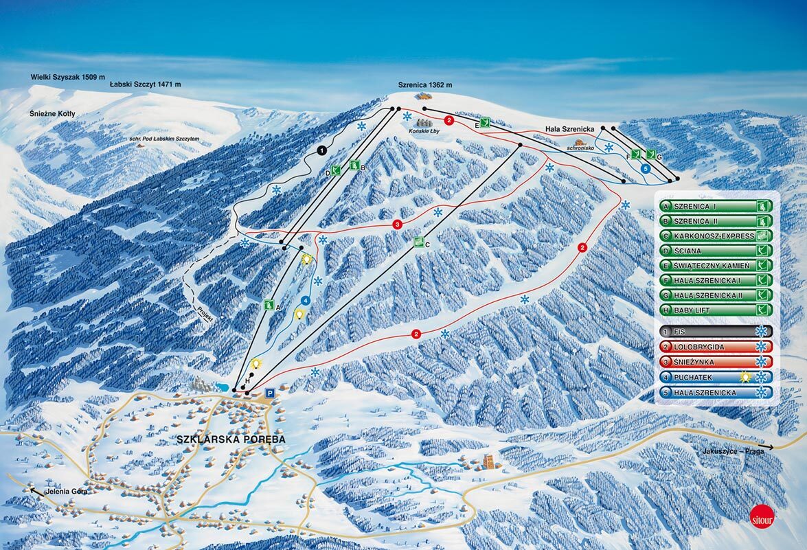 Szklarska Poręba Piste / Trail Map