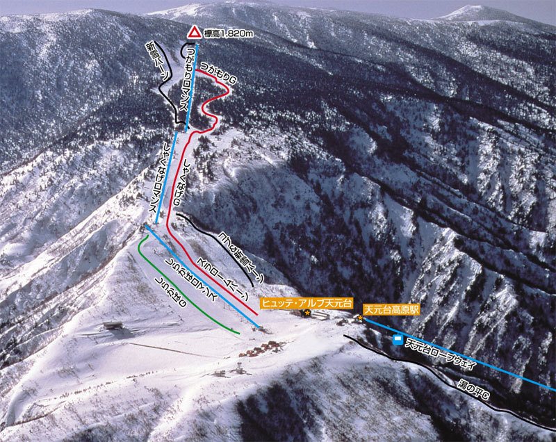 Tengendai Kogen Piste / Trail Map